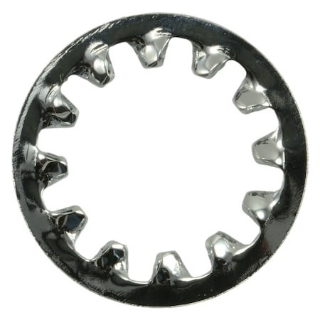 Midwest Fastener Internal Tooth Lock Washer, For Screw Size 5/8 in Steel, Chrome Plated Finish, 10 PK 74392